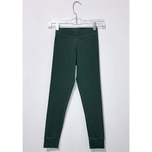 Hanna Andersson Girls Leggings 130 US 8 Cotton Green Elastic Waist Pull On Pants